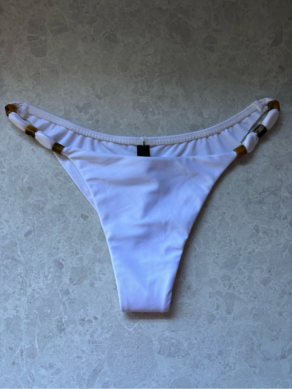 Vix Paula Hermanny White Beaded Bikini Bottoms NWT